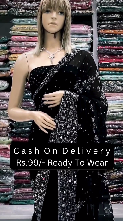 New Stylist Heavy Embroidered Party & Festive Wedding Wear Black Saree For Women