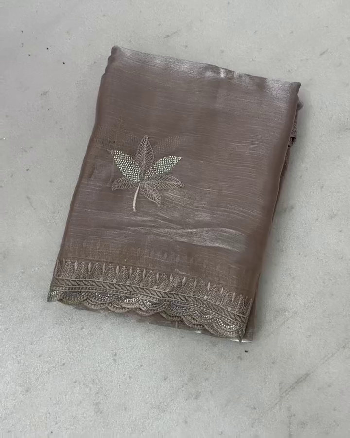 Mehndi Silk Saree With Blouse