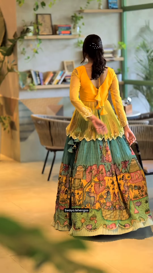 Multicoloured Printed Lehenga Set